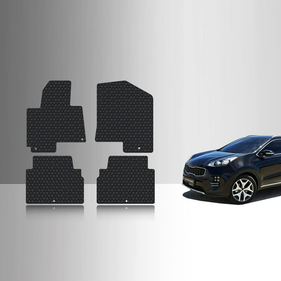 ToughPRO Front + 2nd Row Mats Compatible with KIA Sportage 2021 - All Weather Heavy Duty (Made in USA) Black Rubber
