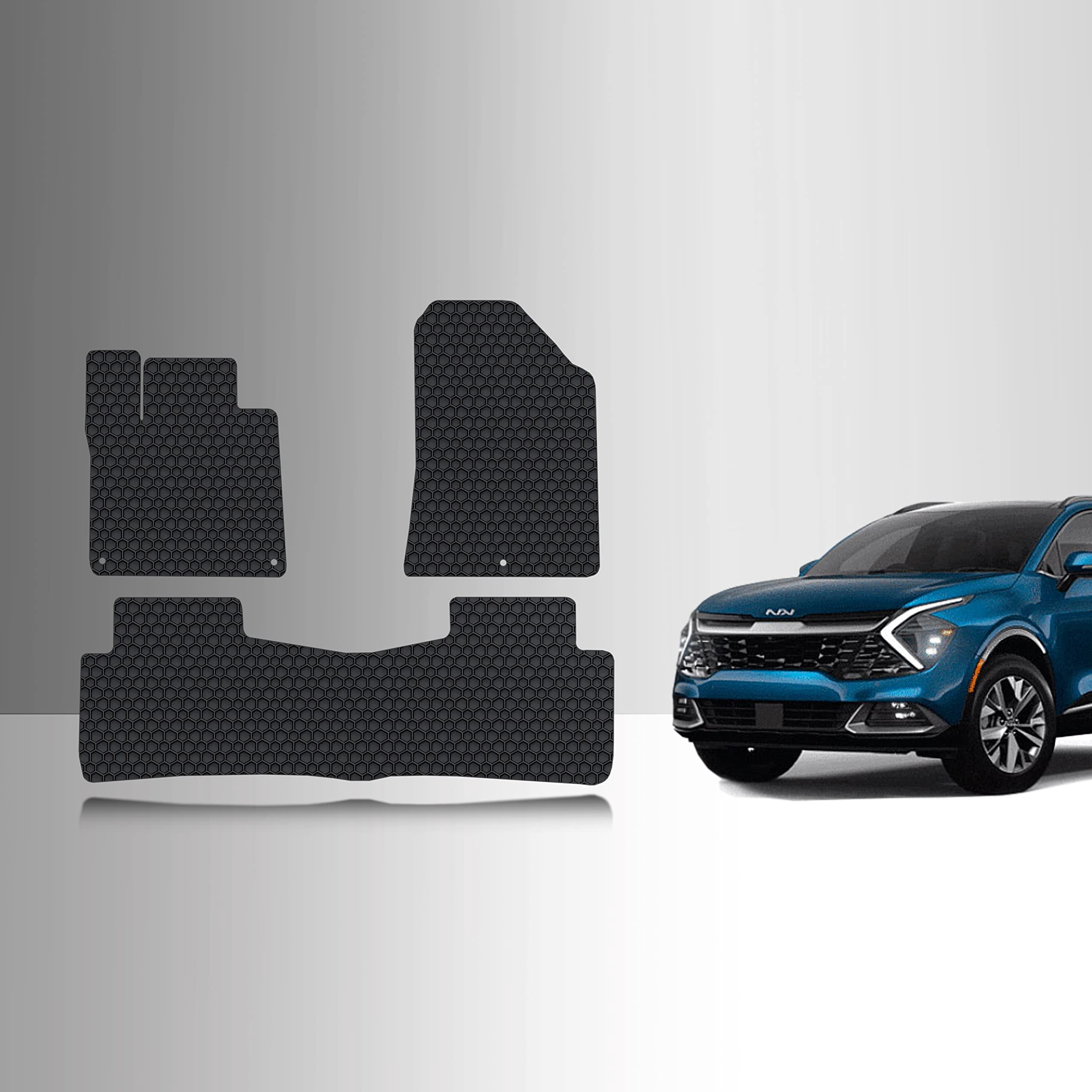 ToughPRO Black All-Weather Floor Mats For Kia Sportage Plug-In Hybrid (2023-2025) – Heavy-Duty Rubber