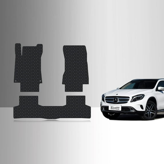 ToughPRO Front + 2nd Row Mats Compatible with Mercedes Benz GLA250 2025 - All Weather Heavy Duty (Made in USA) Black Rubber