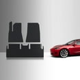 thumbnail image 1 of ToughPRO Front + 2nd Row Mats Compatible with Tesla Model 3 2023 Long Range/Performance - All Weather Heavy Duty (Made in USA) Black Rubber, 1 of 5
