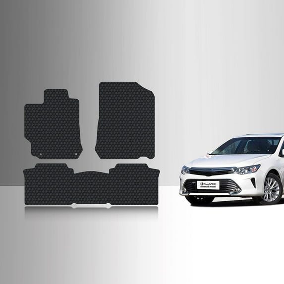 ToughPRO Front + 2nd Row Mats Compatible with Toyota Camry 2013 - All Weather Heavy Duty (Made in USA) Black Rubber