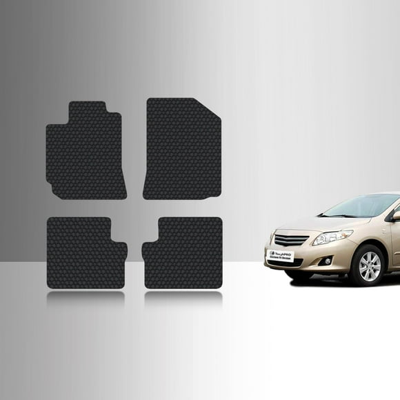 ToughPRO Front + 2nd Row Mats Compatible with Toyota Corolla 2008 - All Weather Heavy Duty (Made in USA) Black Rubber