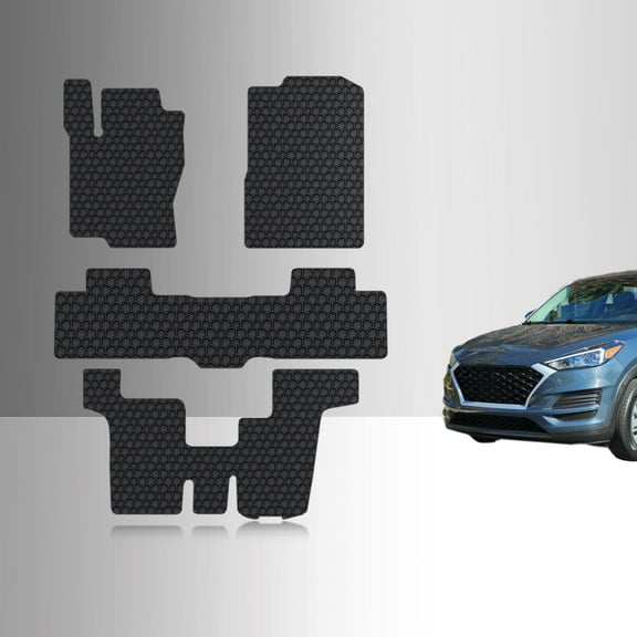 ToughPRO Front + 3rd Row Mats Compatible with MBenz GL450 GLS350d GLS450 GLS550 GLS63 AMG 2019 - All Weather Heavy Duty (Made in USA) Black Rubber