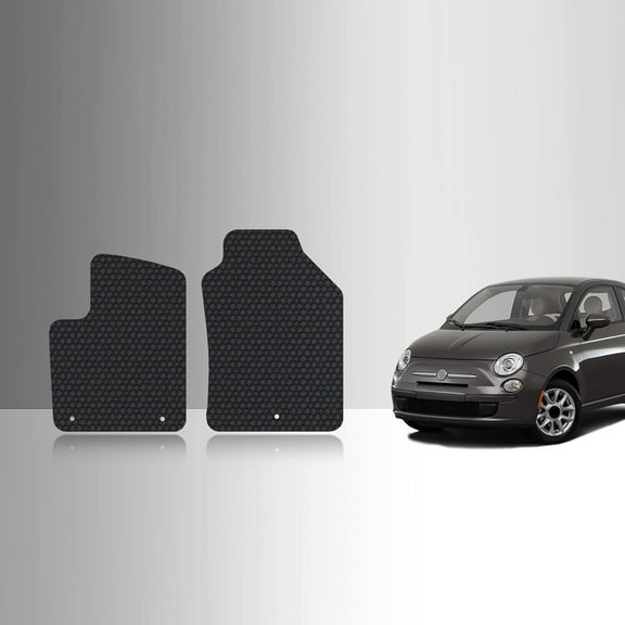 ToughPRO Front Mats Compatible with Fiat 500 2019 - All Weather Heavy Duty (Made in USA) Black Rubber