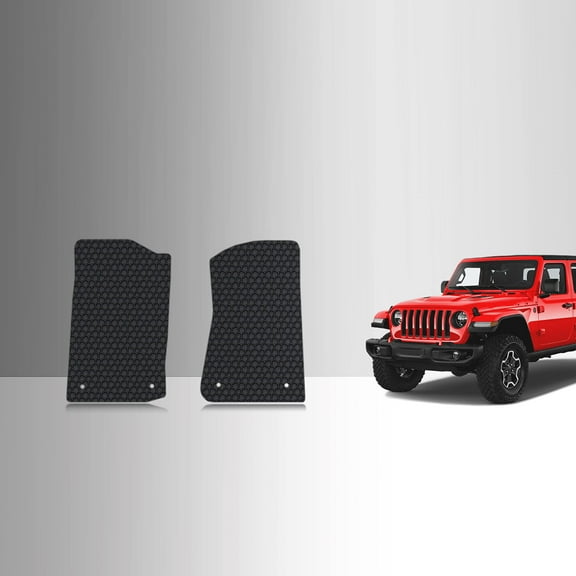 ToughPRO Front Mats Compatible with Jeep Gladiator 2020 - All Weather Heavy Duty (Made in USA) Black Rubber