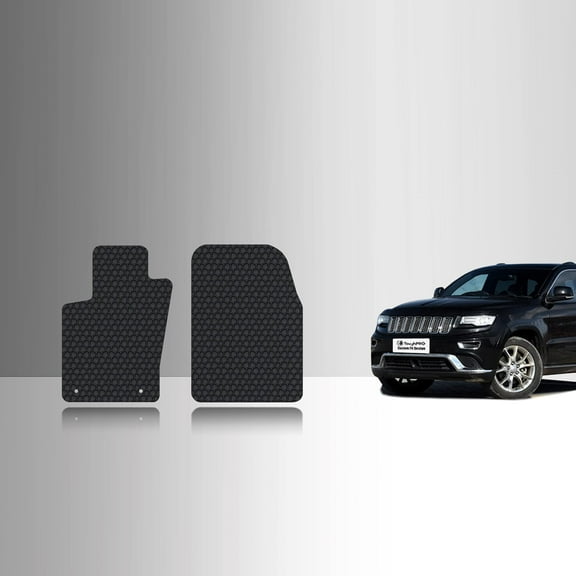 ToughPRO Front Mats Compatible with Jeep Grand Cherokee 2021 - All Weather Heavy Duty (Made in USA) Black Rubber