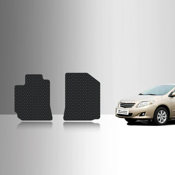 ToughPRO Front Mats Compatible with Toyota Corolla 2007 - All Weather Heavy Duty (Made in USA) Black Rubber