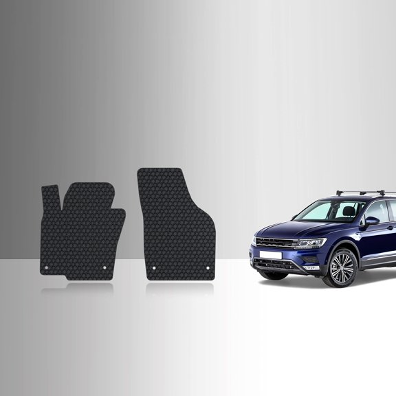 ToughPRO Front Mats Compatible with Volswagen Tiguan 2014 - All Weather Heavy Duty (Made in USA) Black Rubber
