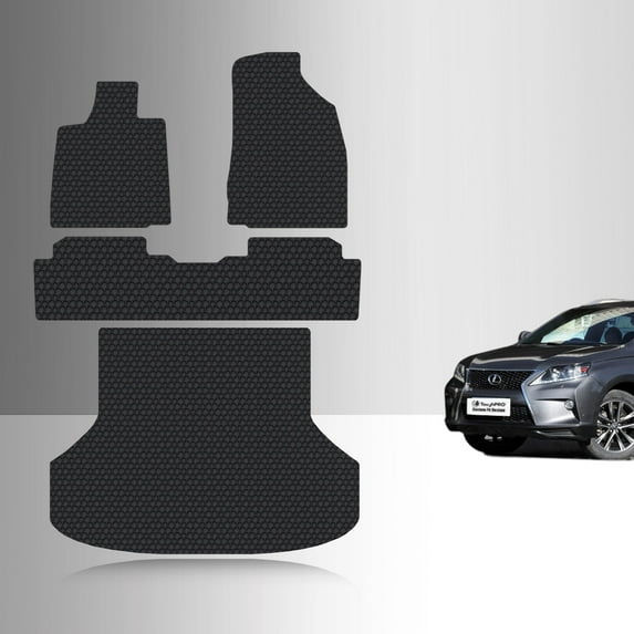 ToughPRO Full Set + Trunk Mats Compatible with Lexus RX350 2012 - All Weather Heavy Duty (Made in USA) Black Rubber