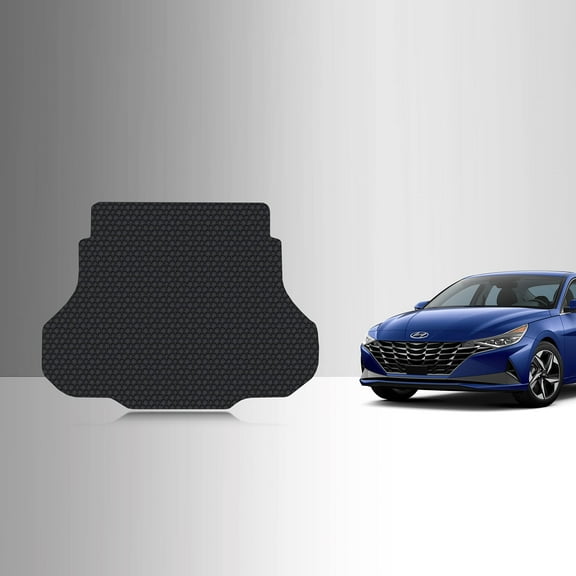 ToughPRO Trunk Mat Compatible with Hyundai Elantra 2023 - All Weather Heavy Duty (Made in USA) Black Rubber