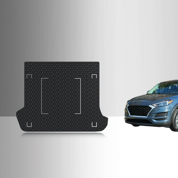 ToughPRO Trunk Mat Compatible with Lexus GX470 2003 with Rail Cutouts - All Weather Heavy Duty (Made in USA) Black Rubber
