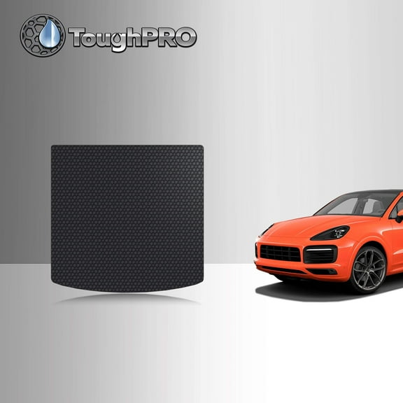 ToughPRO Trunk Mat Compatible with Porsche Cayenne 2019 - All Weather Heavy Duty (Made in USA) Black Rubber