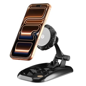 ToughTested MagTough Magnetic Dashboard Car Phone Mount with No-Slip Tray, 360 Rotation, Magnetic Ring Included