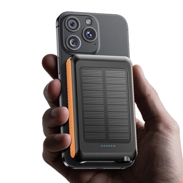 ToughTested ROC 5 5000mAh Solar Power Bank with MagSafe-Compatible Wireless Charging, USB-C PD 20W & QC 3.0, IP54 Rugged Portable Battery with 5-Year Warranty for Travel & Camping