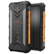ToughTested ROC10 10,000mAh Solar Power Bank with Qi Wireless Charging, USB-C PD & Dual USB-A Ports, LED Flashlight, IP65 Waterproof Rugged Portable Charger for Camping, Travel & Emergency Use