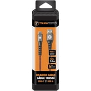 ToughTested 6 ft USB-A to USB-C Braided Charging Cable, 3A Fast Charge and Sync, Durable Nylon Cable for USB-C Devices