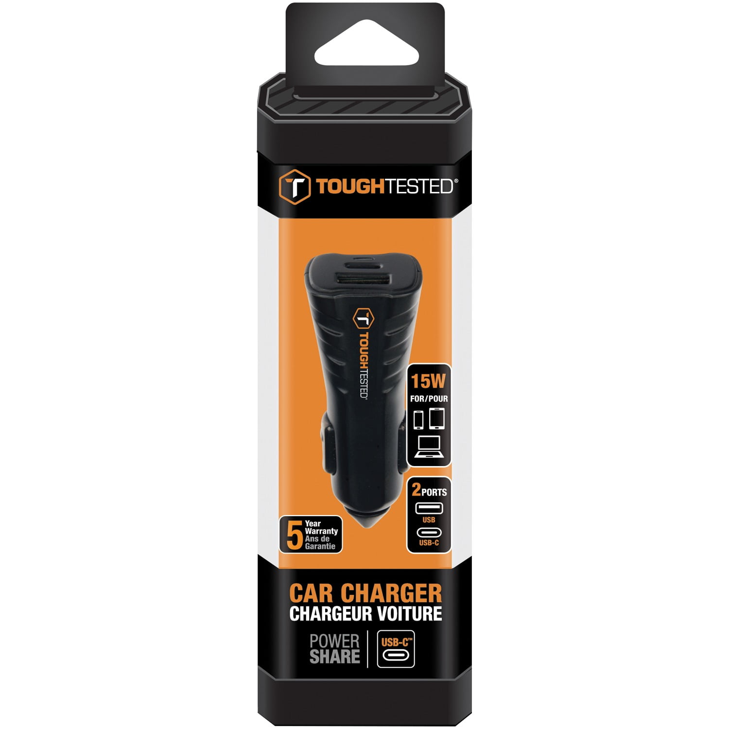 ToughTested TT-P15-CA USB-A to USB-C Car Charger
