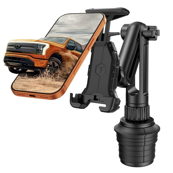 ToughTested Talon Boom 2.0 Cup Holder Phone & Tablet Mount with Heavy-Duty Expandable Cup Base, Telescoping Boom (7.510.8), 360 Rotation, Quick-Release One-Hand Lock, Fits Phones & Tablets 12.1"