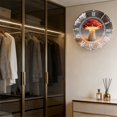 thumbnail image 1 of Toughened Glass Wall Clock with Mushroom Design Silent Movement, Battery Operated(AA Batteries Not Inclued), Artistic Home Decor, 1 of 8