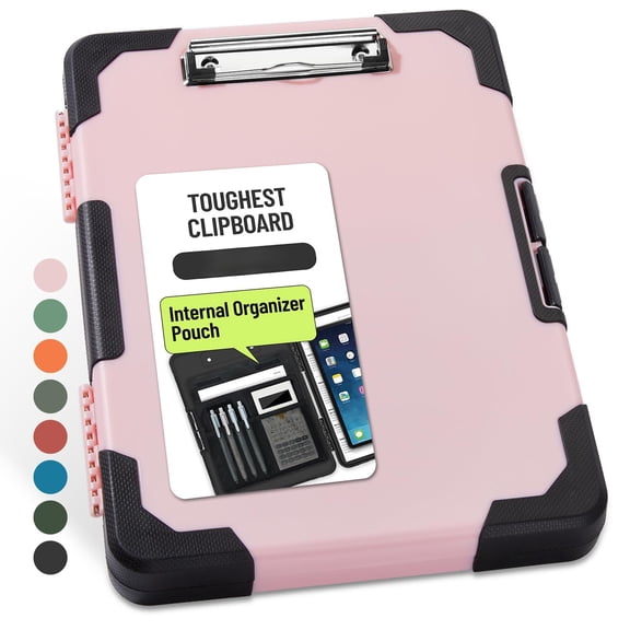 Toughest Clipboard With Storage Internal Pen Pouch Included Letter/ A4 Size Shockproof Heavy Duty Plastic Clip Boards 8.5x11" High Capacity Clipboards Box Case For Contractor Trucker Driver