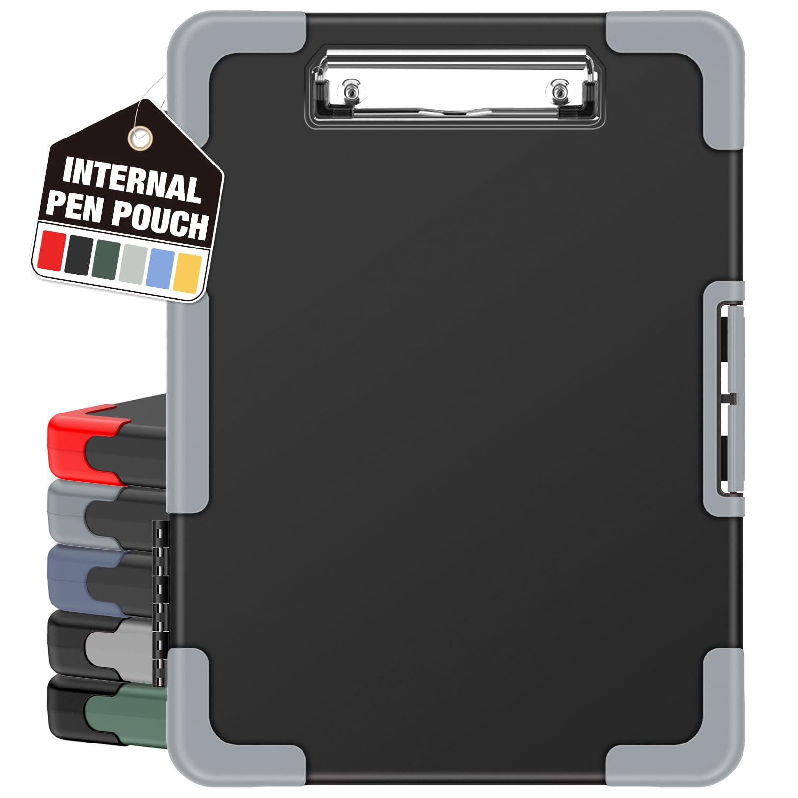 Toughest Clipboard With Storage  Internal Pen Pouch Included Letter/ A4 Size Shockproof Heavy Duty Plastic Clip Boards 8.5x11" High Capacity Clipboards Box Case For Contractor Trucker Driver