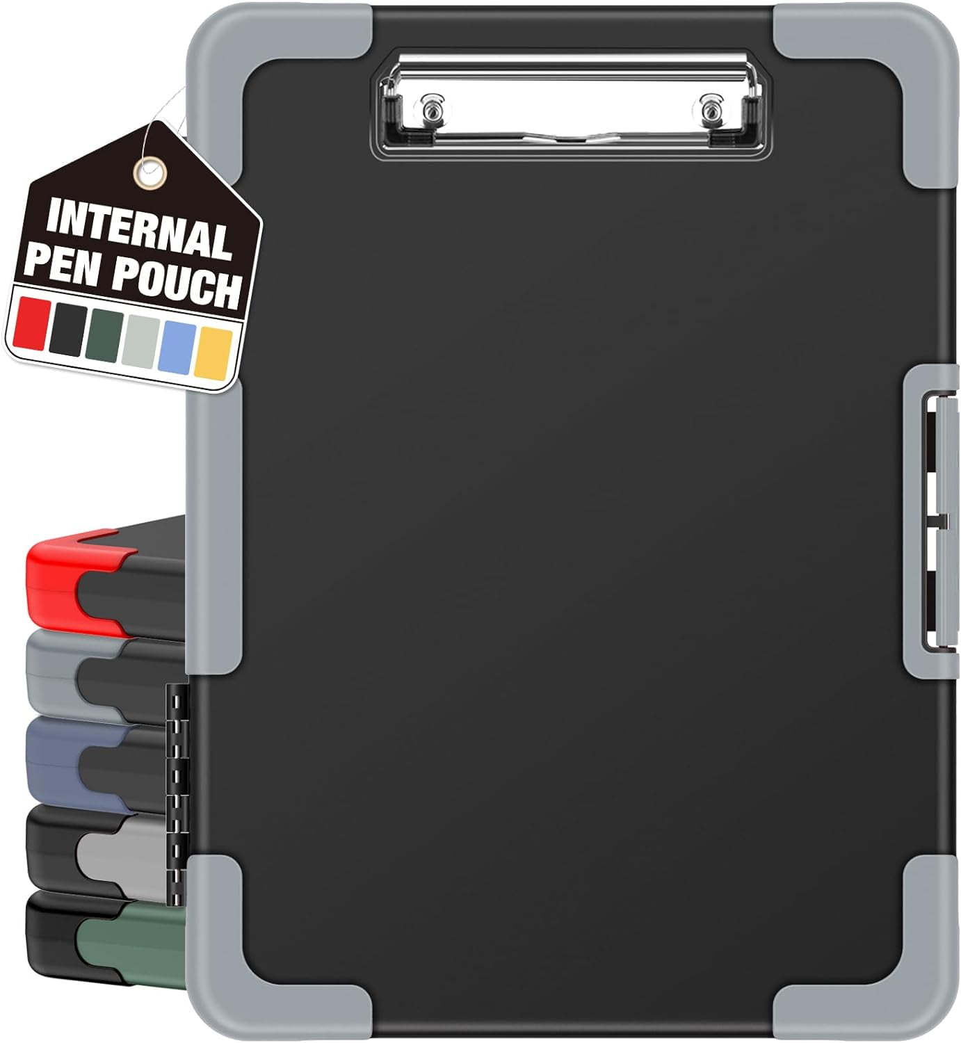 Toughest Clipboard with Storage, Internal Pen Pouch Included, Letter/ A4 Size, Shockproof Heavy Duty Plastic Clip Boards 8.5x11”, High Capacity Clipboards Box Case for Contractor Trucker Driver