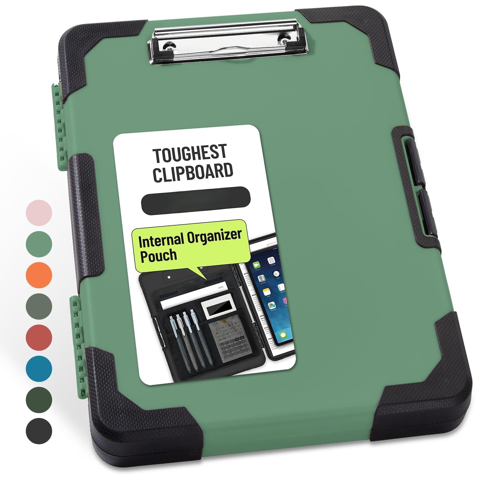 Toughest Clipboard With Storage  Internal Pen Pouch Included Letter/ A4 Size Shockproof Heavy Duty Plastic Clip Boards 8.5x11" High Capacity Clipboards Box Case For Contractor Trucker Driver