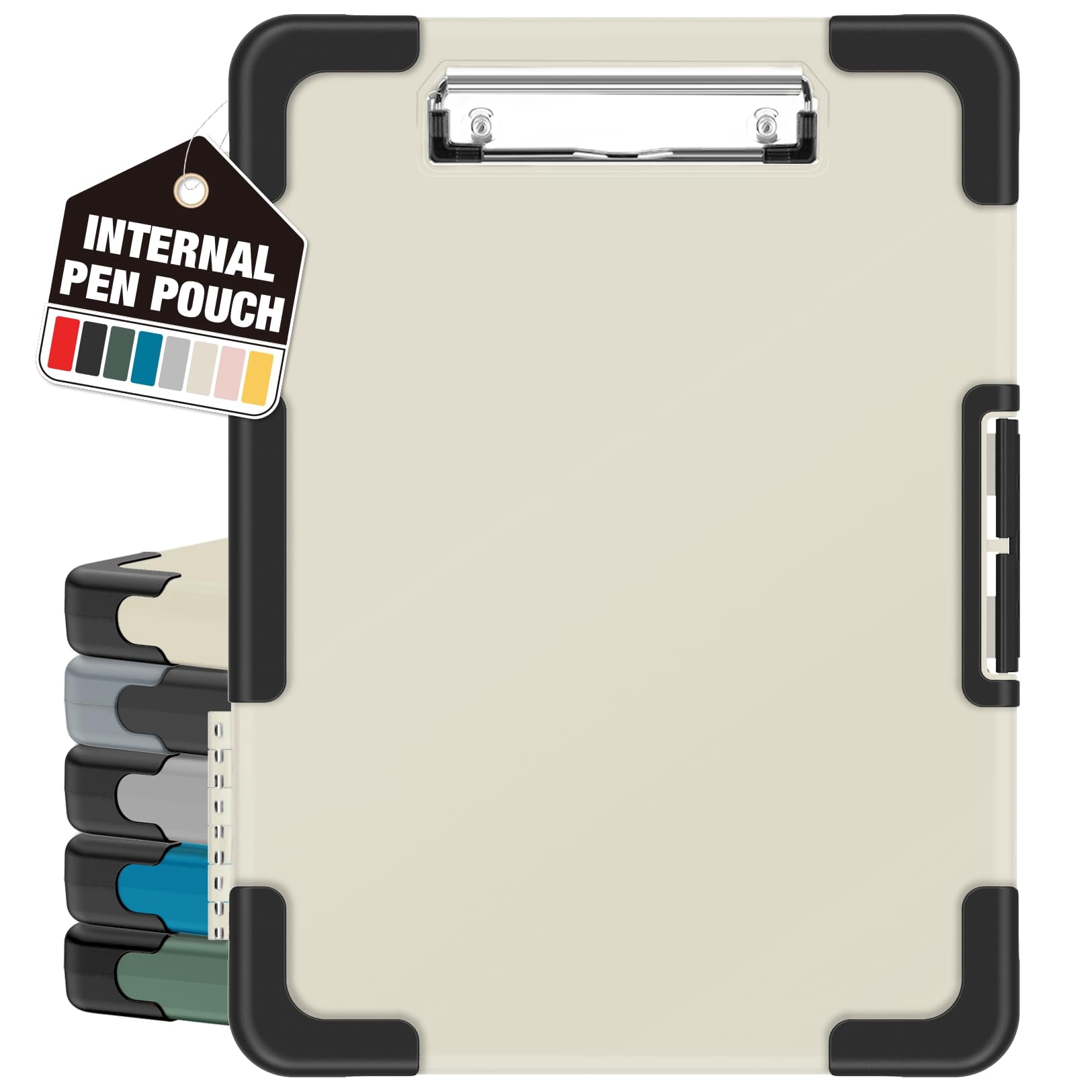 Toughest Clipboard With Storage  Internal Pen Pouch Included Letter/ A4 Size Shockproof Heavy Duty Plastic Clip Boards 8.5x11" High Capacity Clipboards Box Case For Contractor Trucker Driver