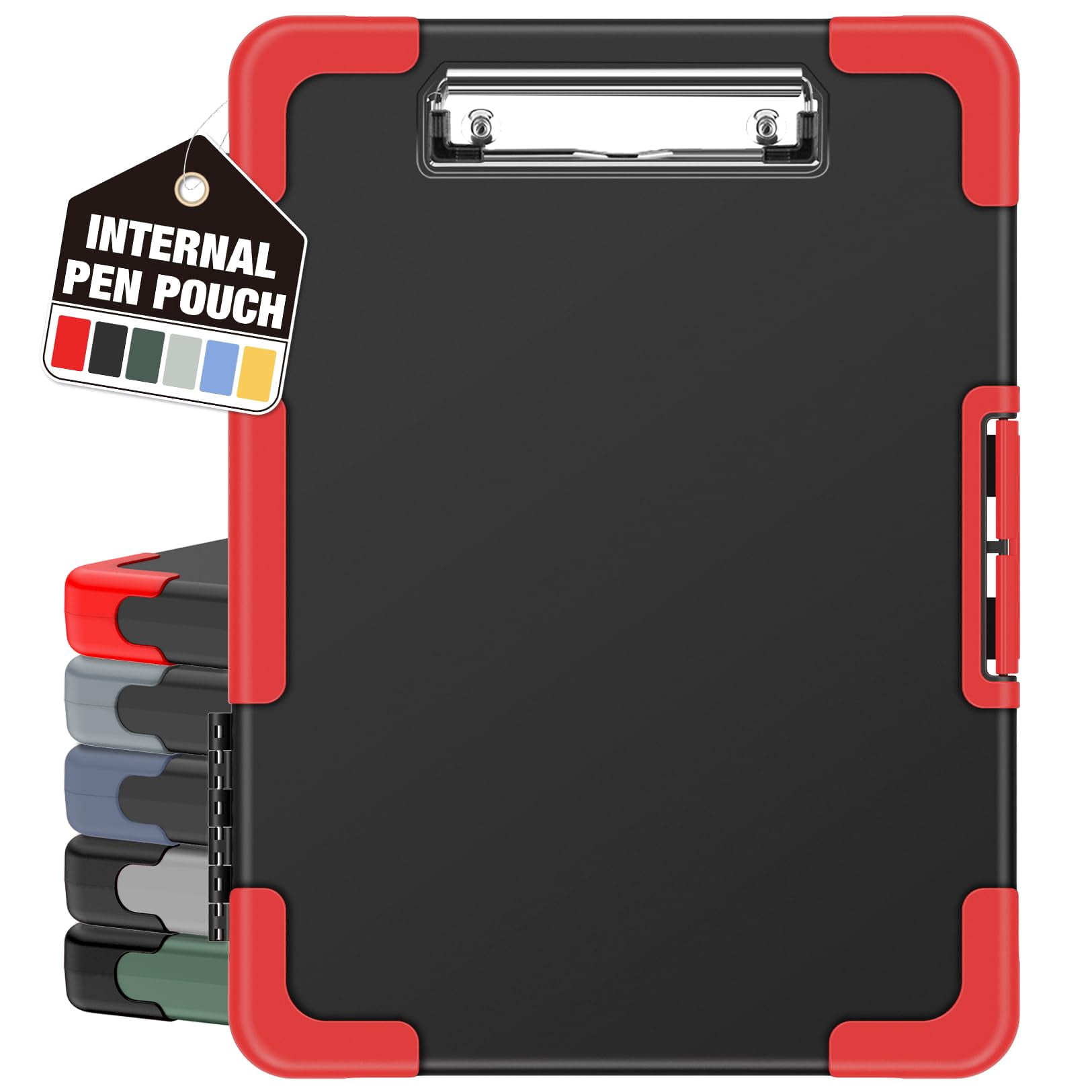 Toughest Clipboard With Storage  Internal Pen Pouch Included Letter/ A4 Size Shockproof Heavy Duty Plastic Clip Boards 8.5x11" High Capacity Clipboards Box Case For Contractor Trucker Driver