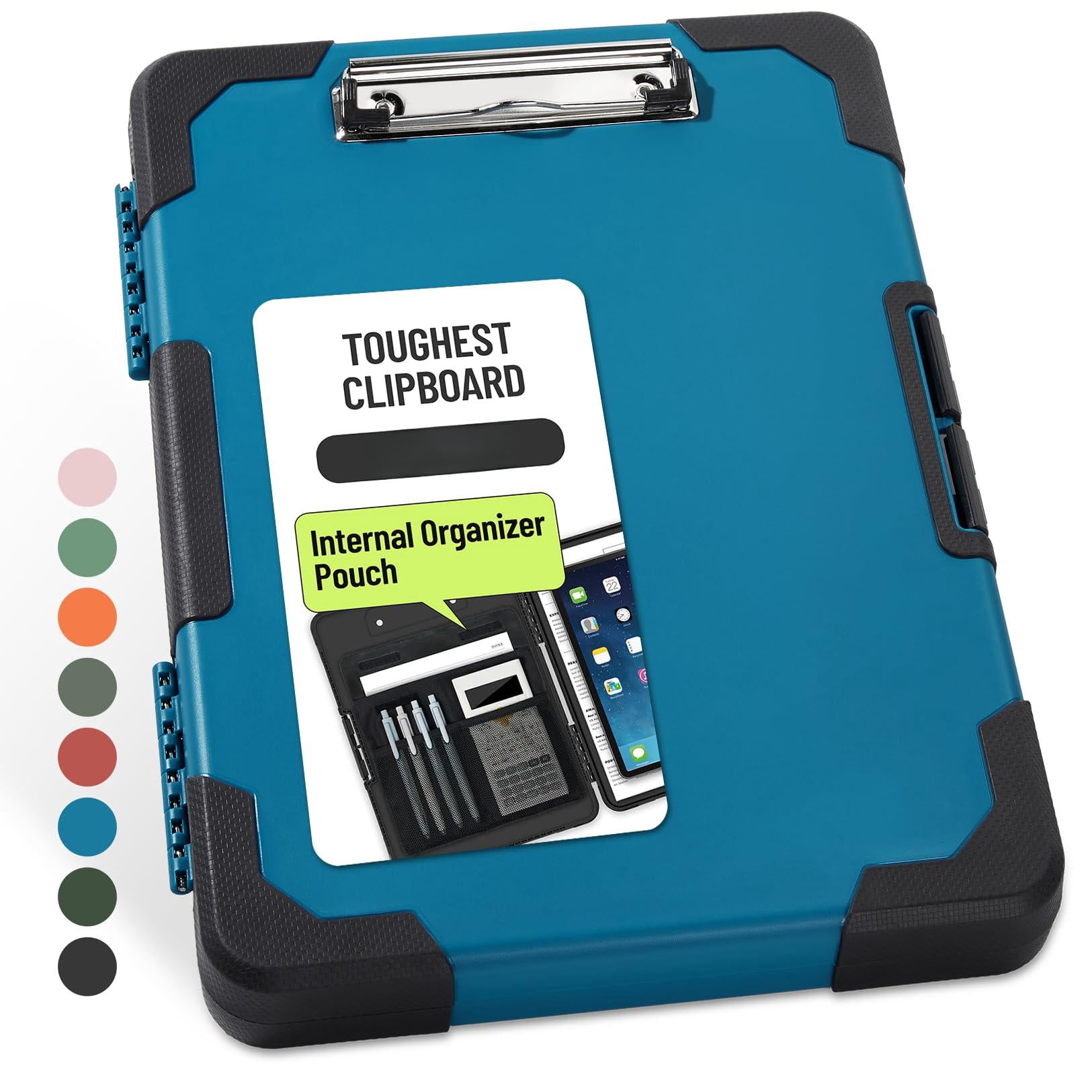 Toughest Clipboard With Storage  Internal Pen Pouch Included Letter/ A4 Size Shockproof Heavy Duty Plastic Clip Boards 8.5x11" High Capacity Clipboards Box Case For Contractor Trucker Driver