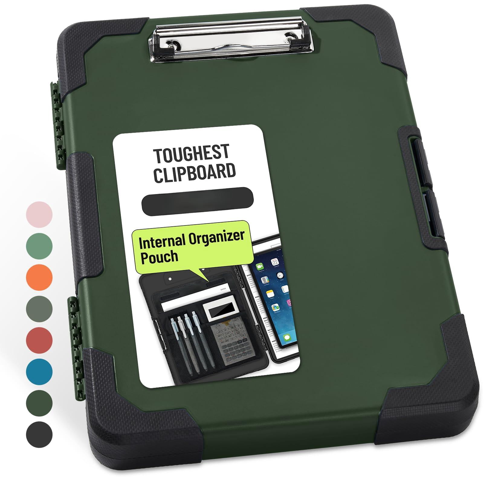 Toughest Clipboard With Storage  Internal Pen Pouch Included Letter/ A4 Size Shockproof Heavy Duty Plastic Clip Boards 8.5x11" High Capacity Clipboards Box Case For Contractor Trucker Driver