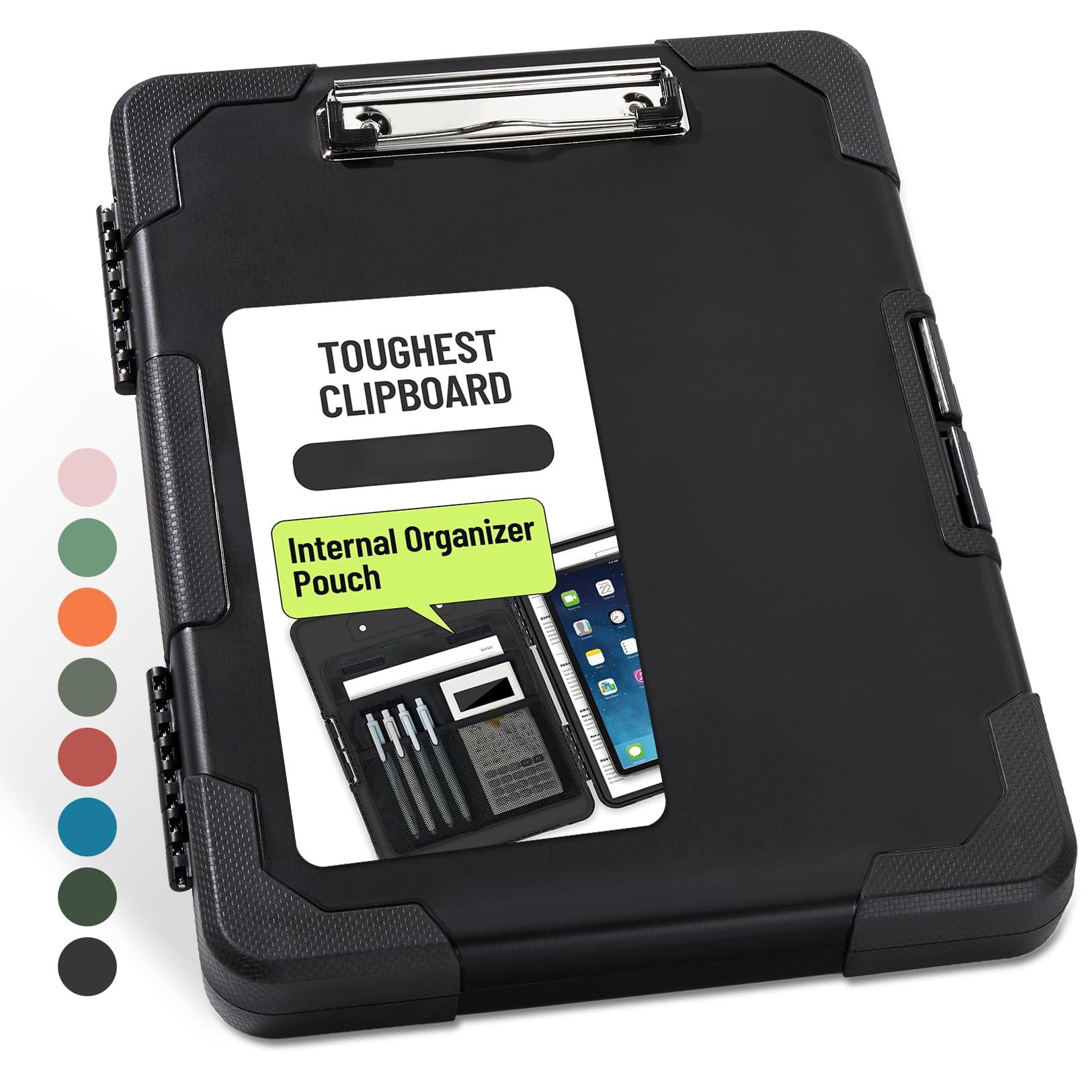 Toughest Clipboard With Storage  Internal Pen Pouch Included Letter/ A4 Size Shockproof Heavy Duty Plastic Clip Boards 8.5x11" High Capacity Clipboards Box Case For Contractor Trucker Driver