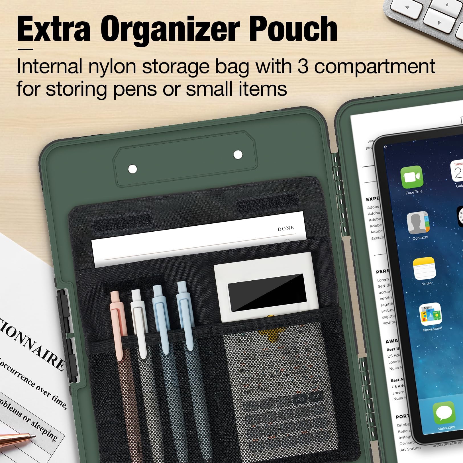 Toughest Clipboard With Storage  Internal Pen Pouch Included Letter/ A4 Size Shockproof Heavy Duty Plastic Clip Boards 8.5x11" High Capacity Clipboards Box Case For Contractor Trucker Driver