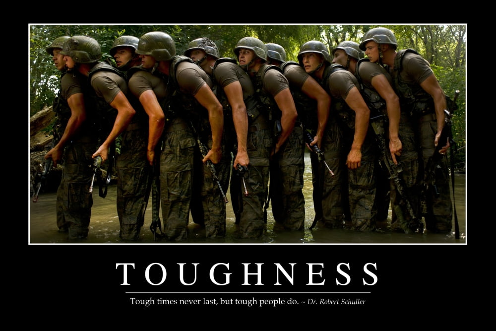 Toughness Inspirational Quote and Motivational Poster Canvas Art - Stocktrek Images (34 x 23)