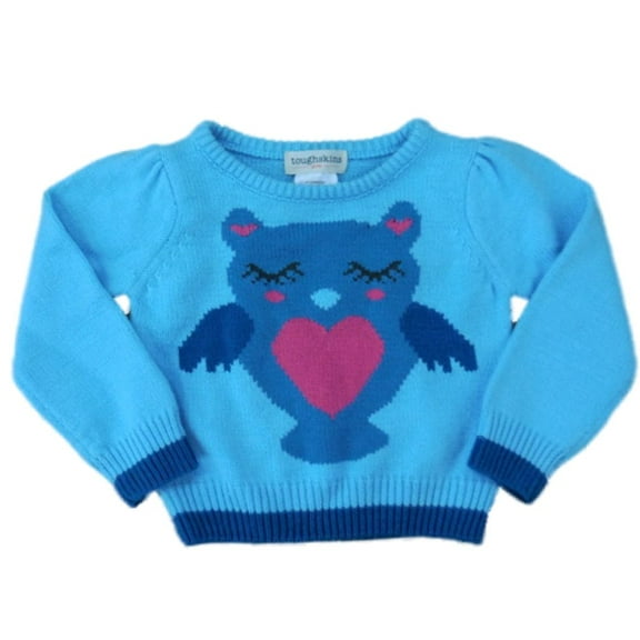 Toughskins Girls Toddler & Infant Blue Owl Pullover Sweater 3T