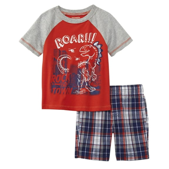 Toughskins Infant & Toddler Boys Attacking Dinosaur T-Shirt & Shorts Set 12m