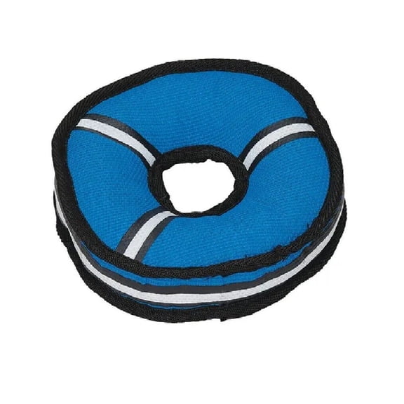 Toughstructurable Toss Dog Toy Blue Durable Float Fun Canvas Chewer Waterplay (Ring)