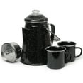 Toughty Classic Enamel Coffee Percolator Set(Black, 12 Cup) with Two