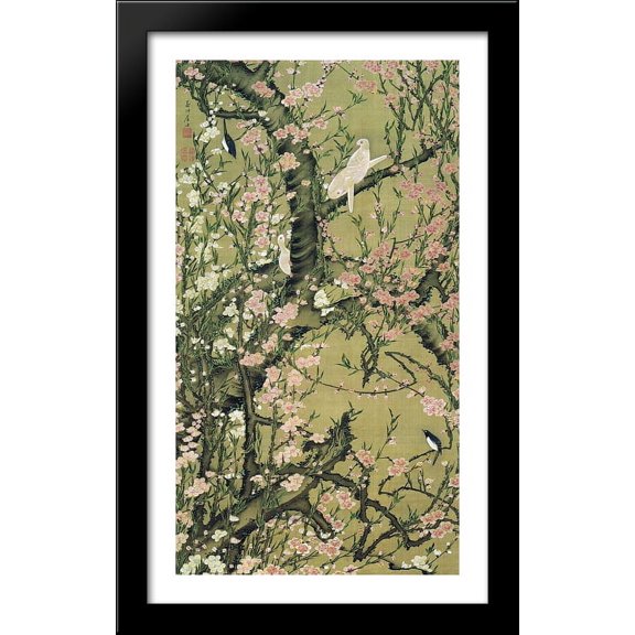 Touka shoukinzu 24x40 Large Black Wood Framed Print Art by Ito Jakuchu