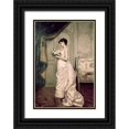 thumbnail image 1 of Toulmouche, Auguste 11x14 Black Ornate Wood Framed with Double Matting Museum Art Print Titled - You Are My Valentine, Love Letter With Roses, 1 of 4