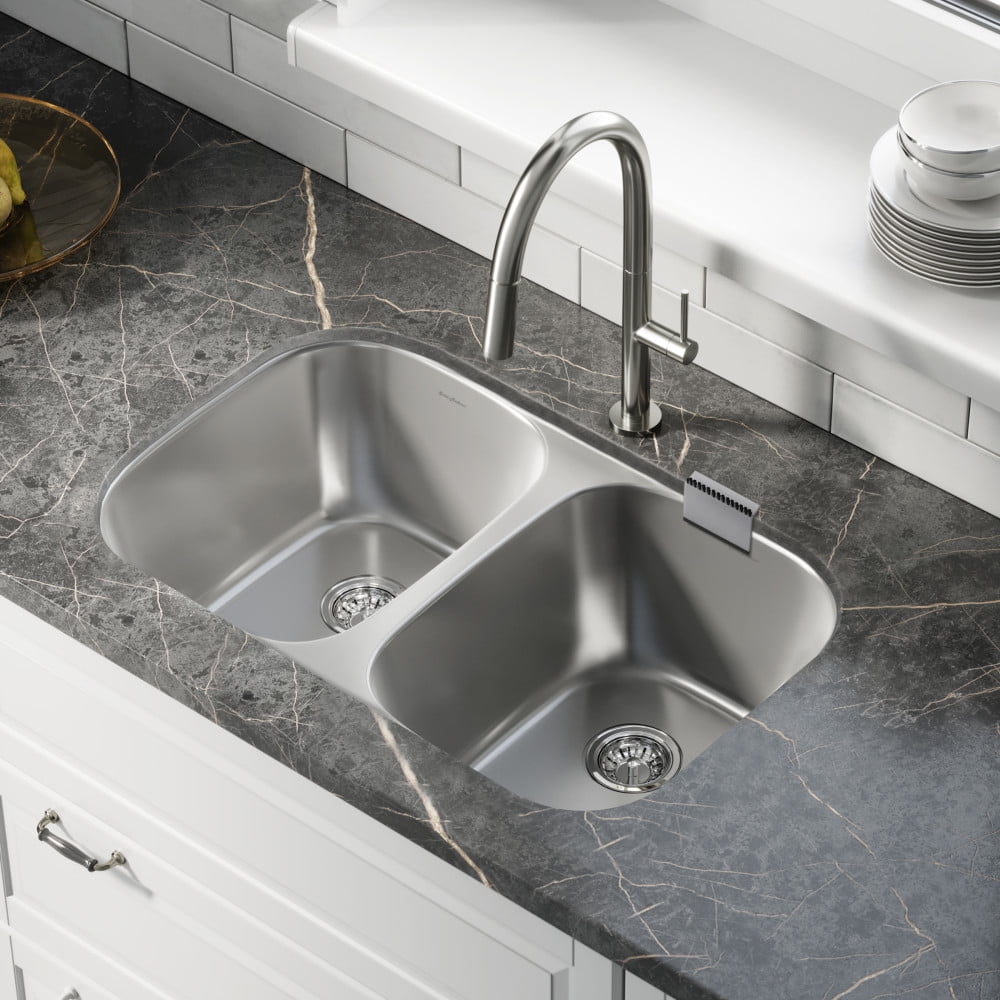 Toulouse 29 x 18 Stainless Steel Dual Basin Undermount Kitchen Sink