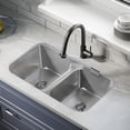 thumbnail image 1 of Toulouse 32 x 19 Low Divide Stainless Steel, Dual Basin, Under-Mount Kitchen Sink, 1 of 11