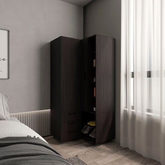 Toulouse Corner Armoire Wardrobe Console Smart Space-Saving Design Featuring Double Access