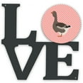 thumbnail image 1 of Toulouse Goose Pink Check Metal Wall Artwork LOVE, 1 of 2