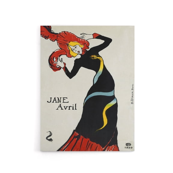 Toulouse Lautrec Can Can Dancer Jane Avril Canvas Wall Art Print 18X24"