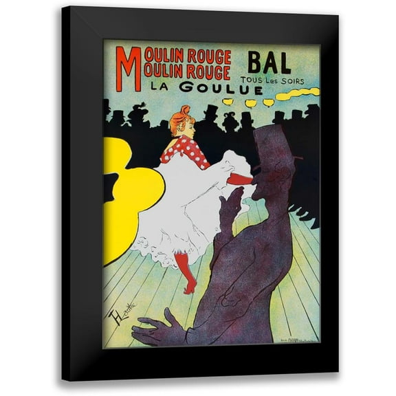 Toulouse-Lautrec, Henri 11x14 Black Modern Framed Museum Art Print Titled - Moulin Rouge