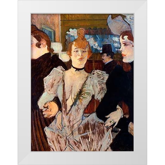 Toulouse-Lautrec, Henri 11x14 White Modern Wood Framed Museum Art Print Titled - La Goulue Entering The Moulin Rouge