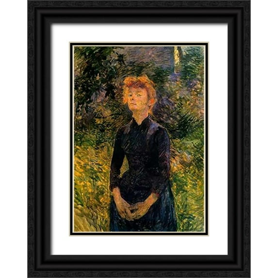 Toulouse-Lautrec, Henri 14x18 Black Ornate Wood Framed with Double Matting Museum Art Print Titled - In Batignolles