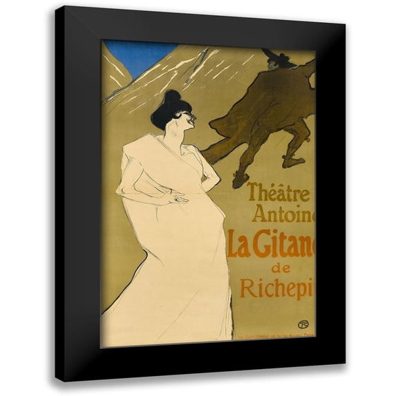 Toulouse-Lautrec, Henri de 11x14 Black Modern Framed Museum Art Print Titled - La Gitane