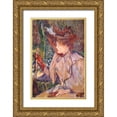 thumbnail image 1 of Toulouse-Lautrec, Henri de 11x14 Gold Ornate Wood Framed with Double Matting Museum Art Print Titled - Woman with Gloves, 1 of 4